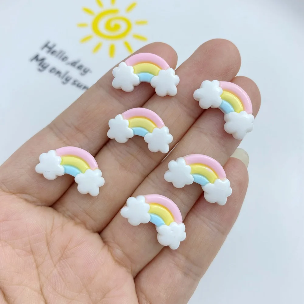 30Pcs New Cute Resin Mini Colorful Rainbow Series Flat Back Free Shipping Manicure Parts Embellishments For Hair Bows Accessorie