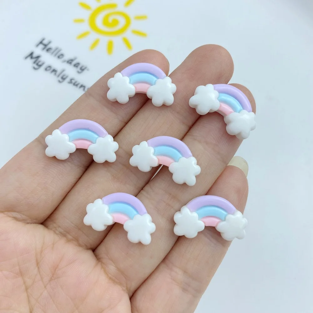 30Pcs New Cute Resin Mini Colorful Rainbow Series Flat Back Free Shipping Manicure Parts Embellishments For Hair Bows Accessorie