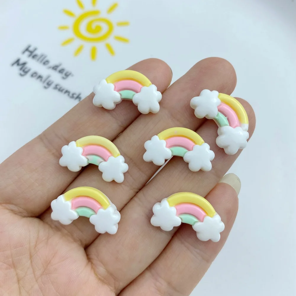 30Pcs New Cute Resin Mini Colorful Rainbow Series Flat Back Free Shipping Manicure Parts Embellishments For Hair Bows Accessorie