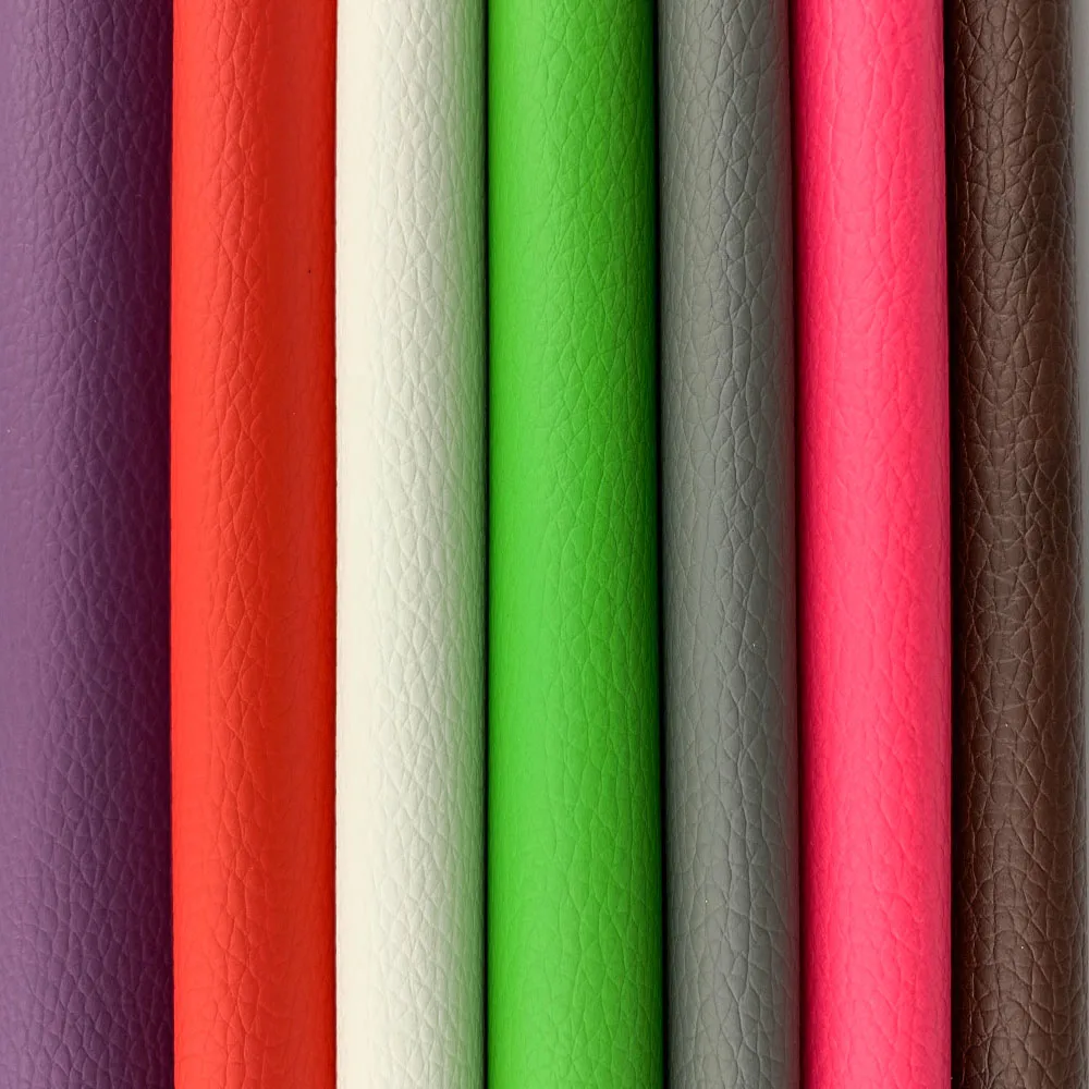 Litchi PU Leatherette Faux Leather Fabric Synthetic For Sewing Bow Bag Brooches Sofa Car Doll DIY Hademade Material