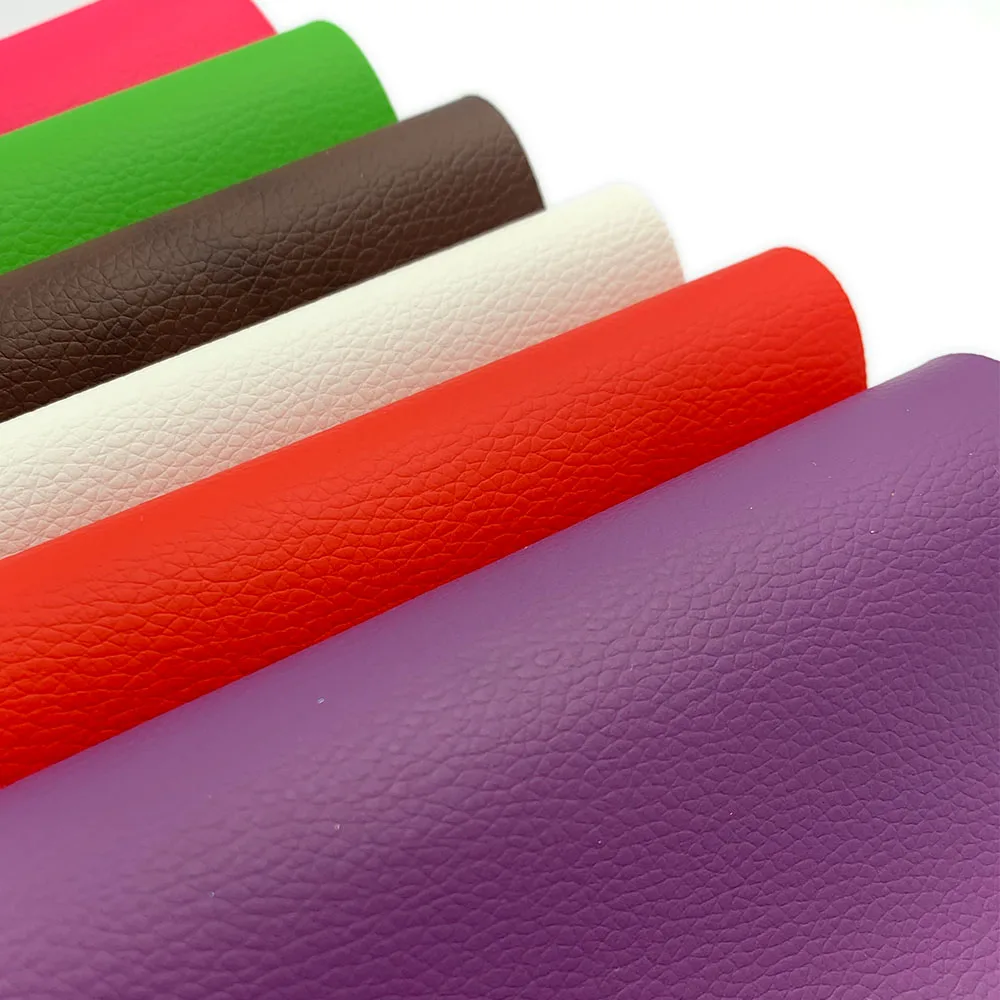 Litchi PU Leatherette Faux Leather Fabric Synthetic For Sewing Bow Bag Brooches Sofa Car Doll DIY Hademade Material