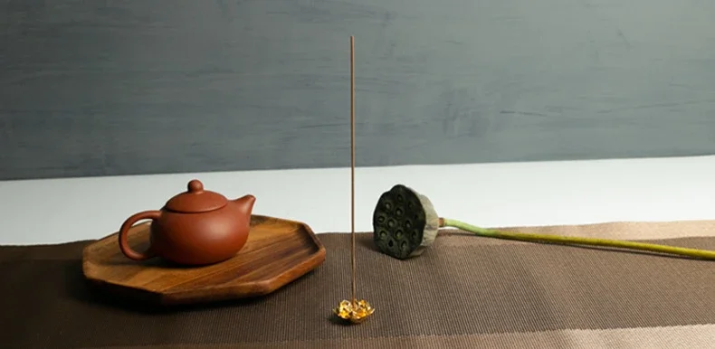 Alloy Incense Burner Stick Holder Buddhism Lotus Line Incense Plate Sandalwood Coil Base Temples Yoga Studios Home Decoration