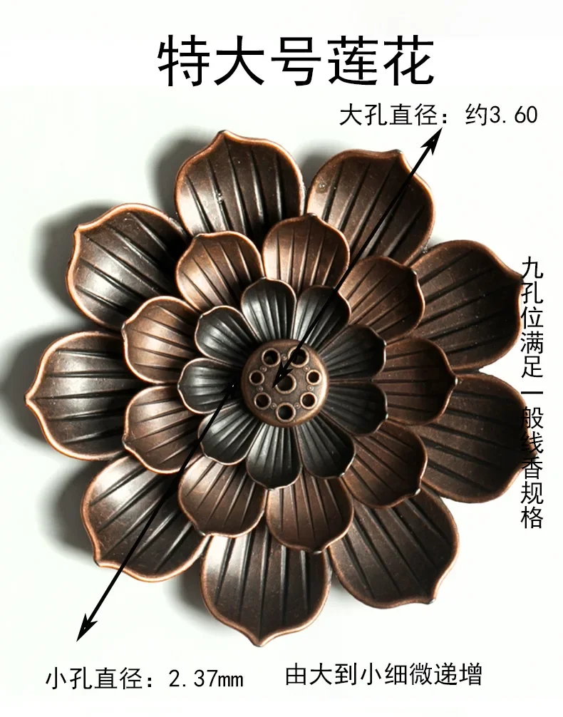 Alloy Incense Burner Stick Holder Buddhism Lotus Line Incense Plate Sandalwood Coil Base Temples Yoga Studios Home Decoration