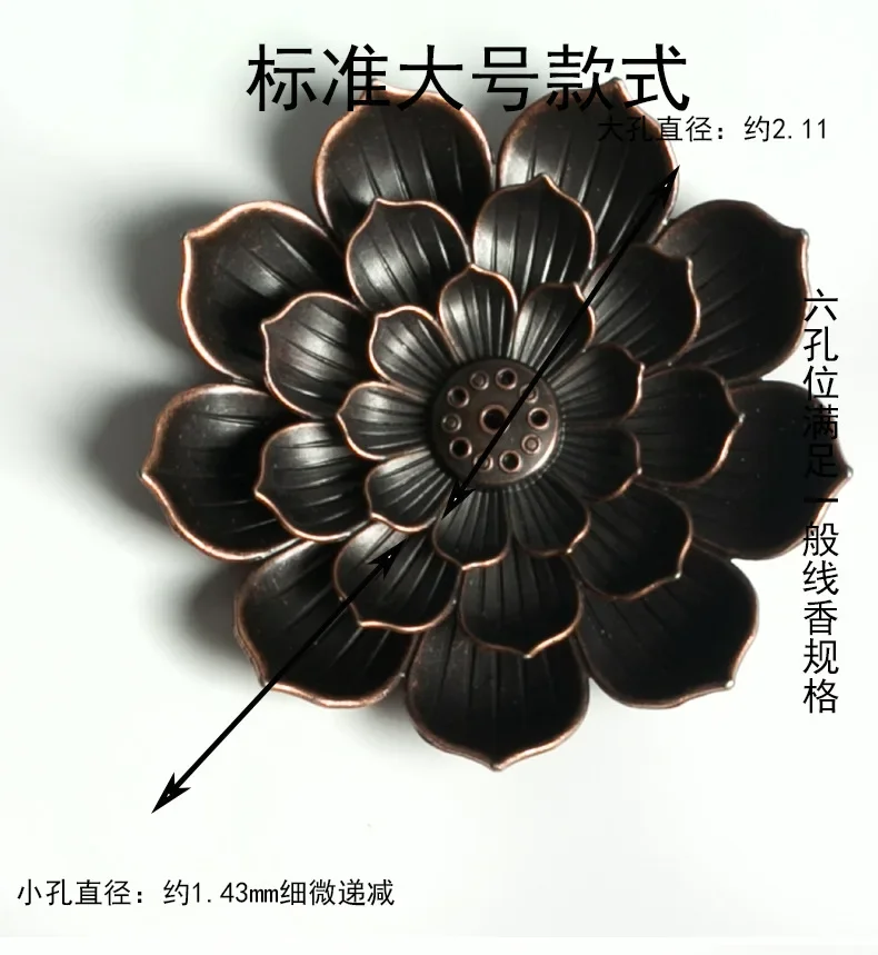 Alloy Incense Burner Stick Holder Buddhism Lotus Line Incense Plate Sandalwood Coil Base Temples Yoga Studios Home Decoration