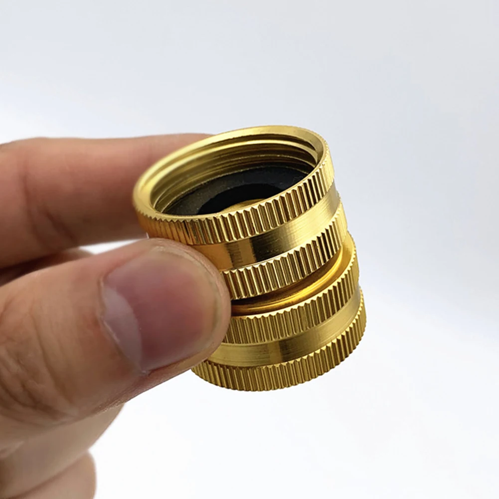 Two-Way Female Connector Solid Brass Garden Hose Adapter 3/4 Female-To-Female Hose Adapter For Garden Watering Irrigation