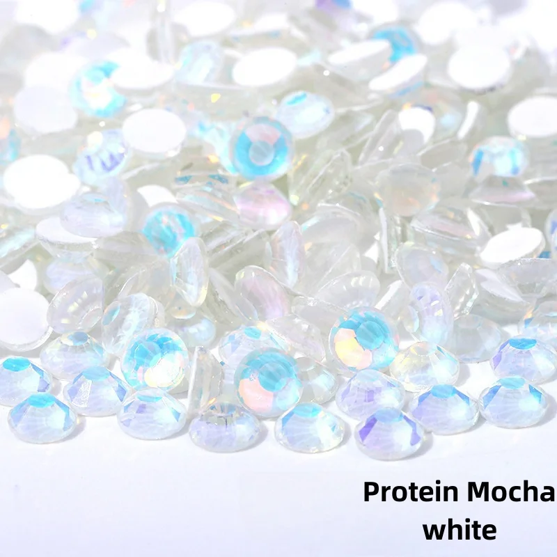 ss6-ss30Glitter Crystal Mocha Opal Non Hotfix Rhinestones Flatback Strass стразы Nails Crystals Diamond For Nail Art Nail Charms
