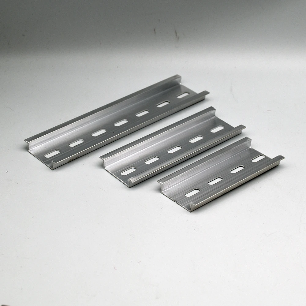 6PCS Universal Type 35mm Aluminum Slotted DIN Rail for C45 DZ47 Terminal Blocks Contactor Din Rail Terminal Blocks With sheath
