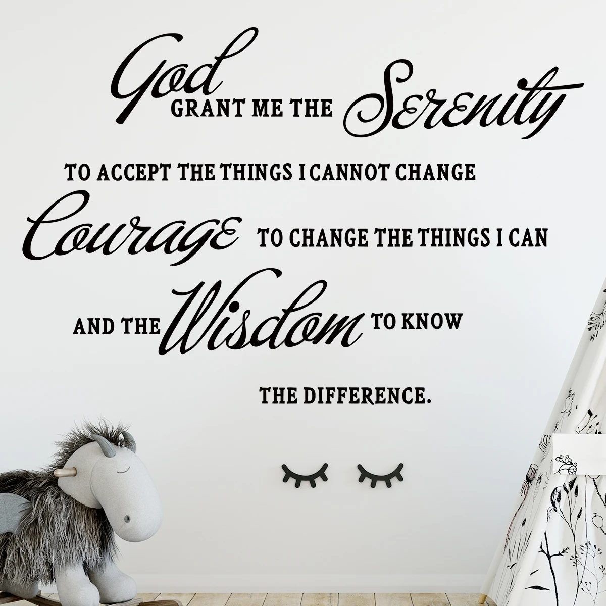 1pc English"God Grant Me The Serenity "Art Text Wall Stickers for Bedroom Children's Room Decor Living Room Decoration Wall Art