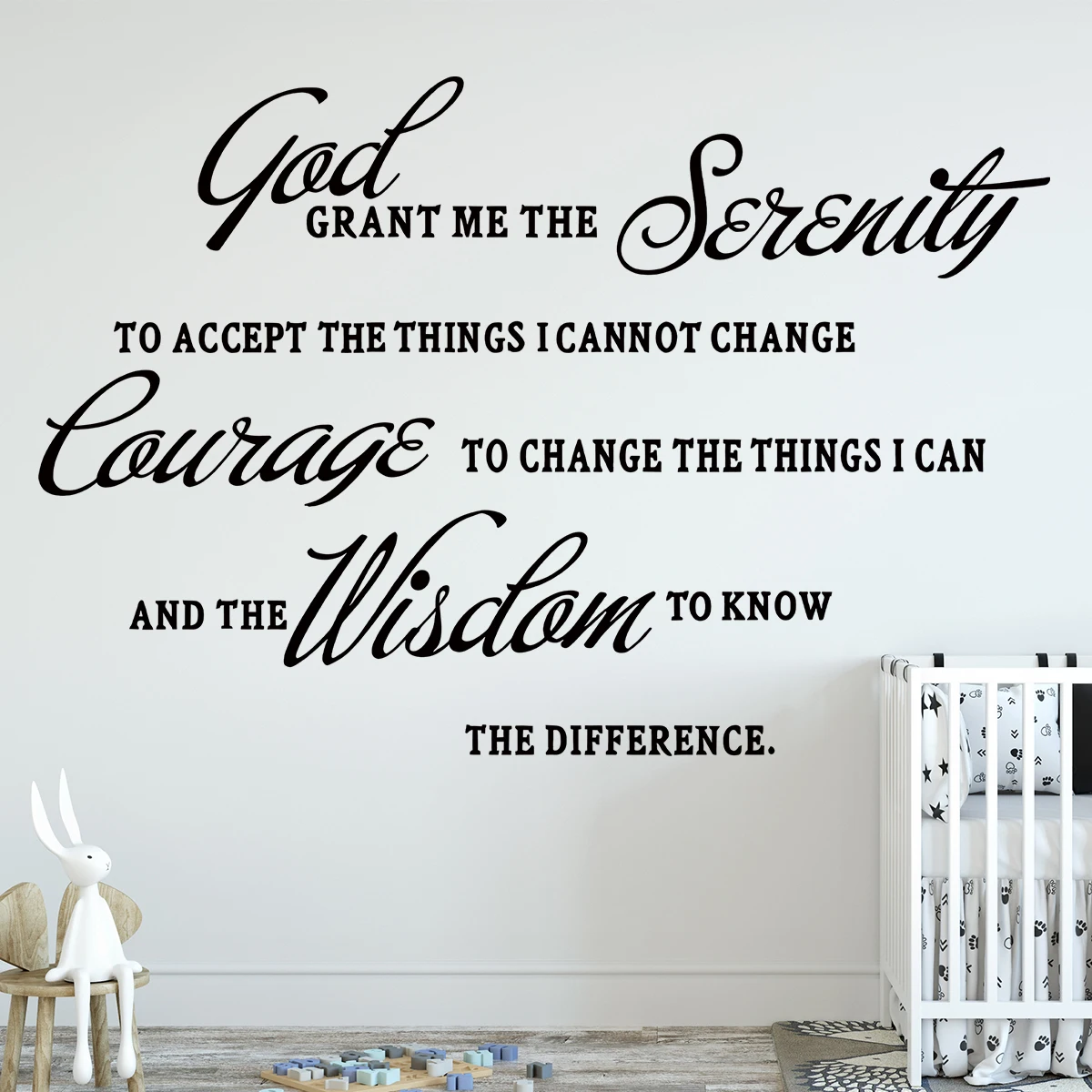 1pc English"God Grant Me The Serenity "Art Text Wall Stickers for Bedroom Children's Room Decor Living Room Decoration Wall Art