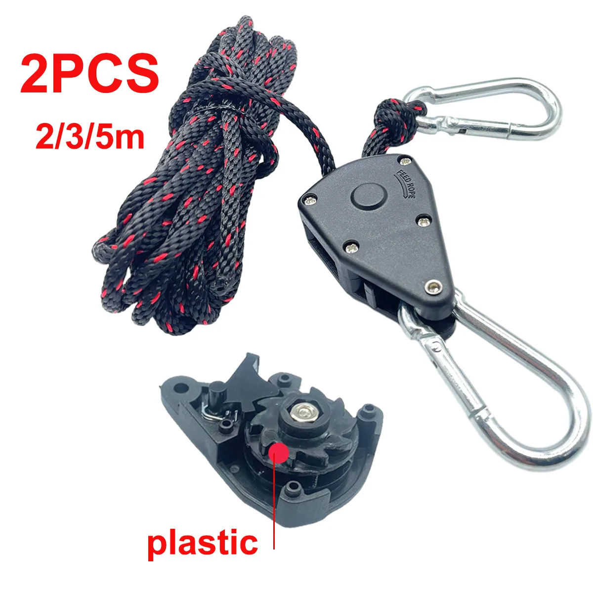 4mm Camping Tent Tie Down Rope Tightener Fastening Pulley Ratchet Hangers Awning Rope Hook Canopy Buckle Rope Tightening Tool