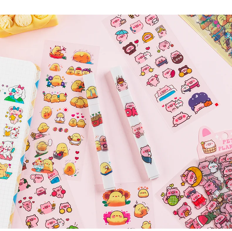10pcs/pack Cartoon Patterns Decorative Stationery Stickers Colorful Dream Scrapbooking DIY Diary Album Planner Custom Stickers
