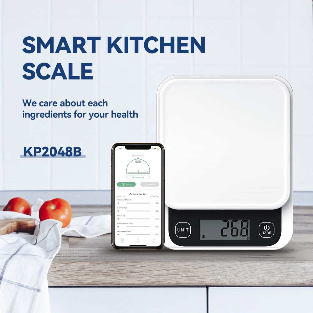 5kg/0.1g/1g Smart Kitchen Scales Nutrition Scale Smart Food Calories Scale Cook Bake Digital Scale with Nutrition Calculator APP