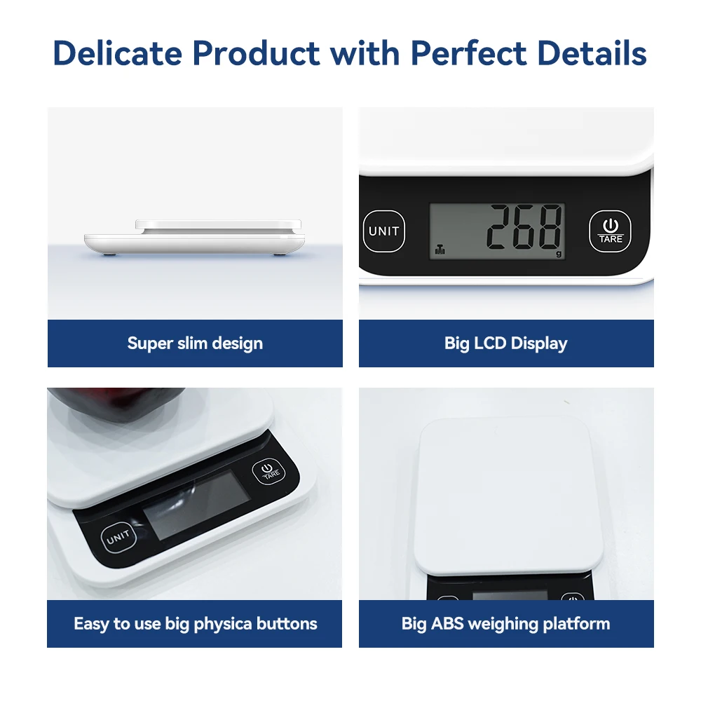 5kg/0.1g/1g Smart Kitchen Scales Nutrition Scale Smart Food Calories Scale Cook Bake Digital Scale with Nutrition Calculator APP