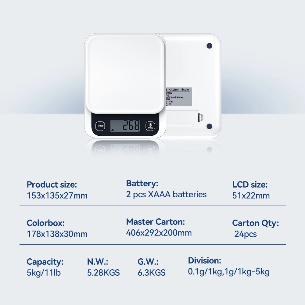 5kg/0.1g/1g Smart Kitchen Scales Nutrition Scale Smart Food Calories Scale Cook Bake Digital Scale with Nutrition Calculator APP