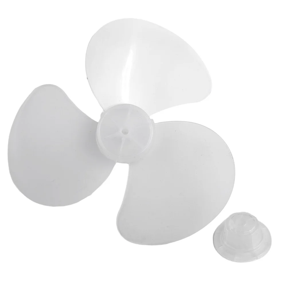 14Inch 3 Leaves Plastic Fan Blade Electric Fan Accessories Household Standing Pedestal Fan Blade Table Fanner With Nut Cover
