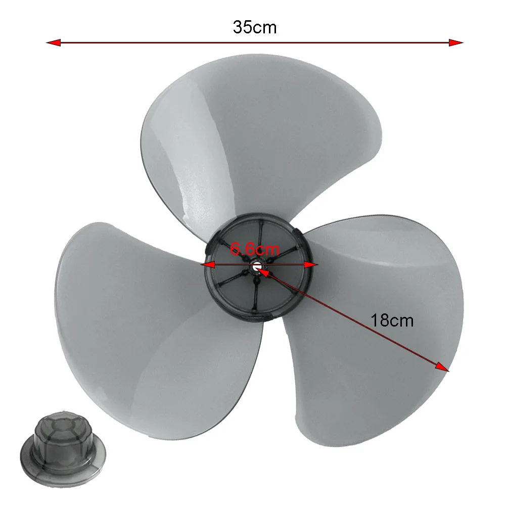 14Inch 3 Leaves Plastic Fan Blade Electric Fan Accessories Household Standing Pedestal Fan Blade Table Fanner With Nut Cover