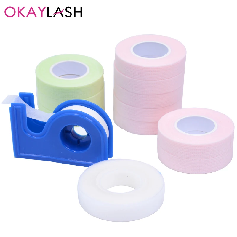OKAYLASH 4Pcs/lot Eyelash Extension Tape Breathable Medical Non-woven Adhesive Tape Eyelash Patch Tapes Cutter Cutting Tool