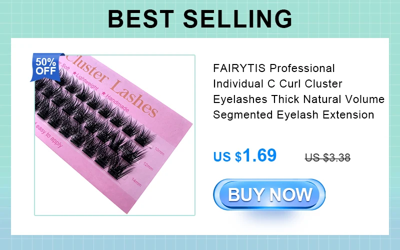 FAIRYTIS Self Adhesive Eyelashes 96 PCS Pre-Glued Cluster Lashes No Glue No Remover 10-16mm C Curl 1 Step DIY Lash Save Time