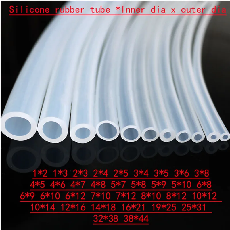 10Meters Transparent Food Grade Silicone tube 2 4 6 8 10 12 16 20mm Flexible Garden Rubber hose Aquarium Soft Tubing Pipe