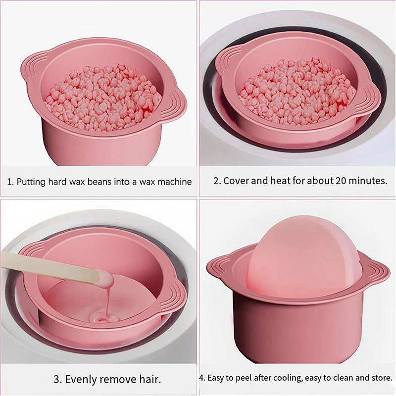 Wax Warmer Heat-resisting Replacement Silicone Bowls Hair Removal Wax With Stirring Stick Non-Stick Pan Hair Removal Beauty