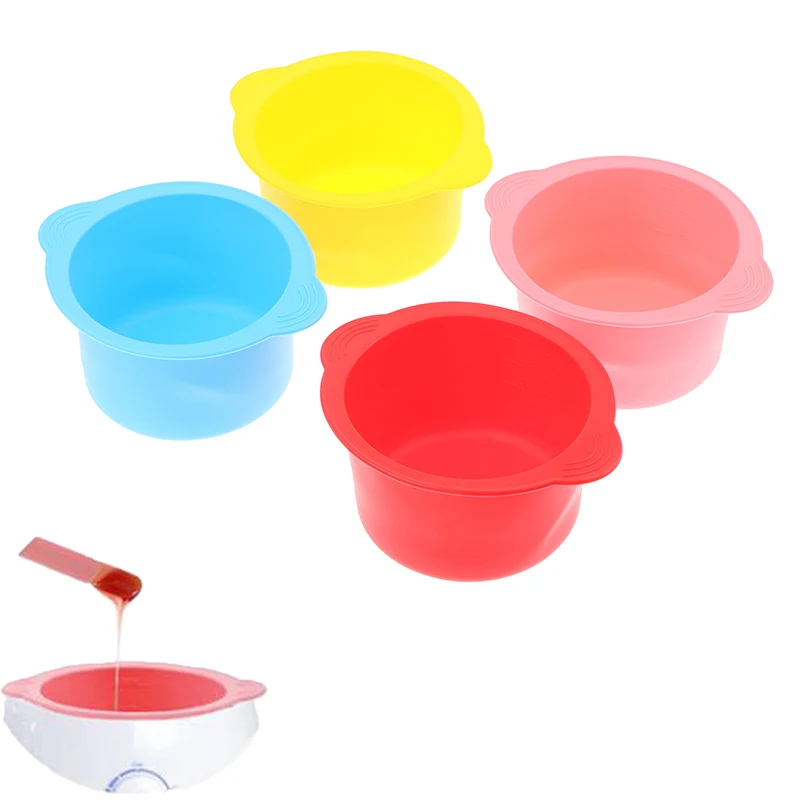 Wax Warmer Heat-resisting Replacement Silicone Bowls Hair Removal Wax With Stirring Stick Non-Stick Pan Hair Removal Beauty