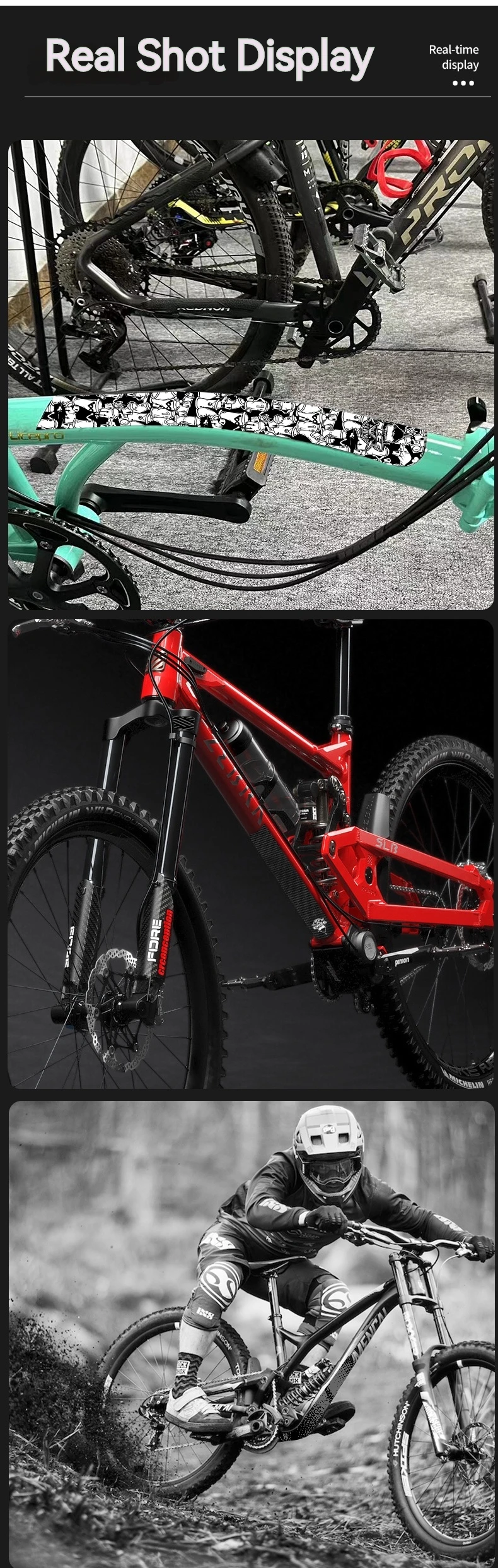 ENLEE Bicycle Frame Protection Sticker MTB Removable Bike Down Tube Anti-Scratch Sticker Tape Protector Cycling Accessories
