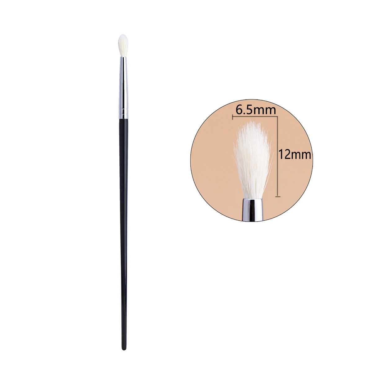 Small Crease Brush Mini Pointed Eyeshadow Blending Makeup Brush Fluffy Goat Hair / Horse Hair Precise Tapered Crease Makeup Tool