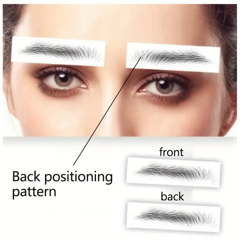 Eyebrow Makeup Tattoo Sticker Water-based Hair-liked Waterproof Long Lasting False Eyebrows Stickers for Brow Grooming Shaping