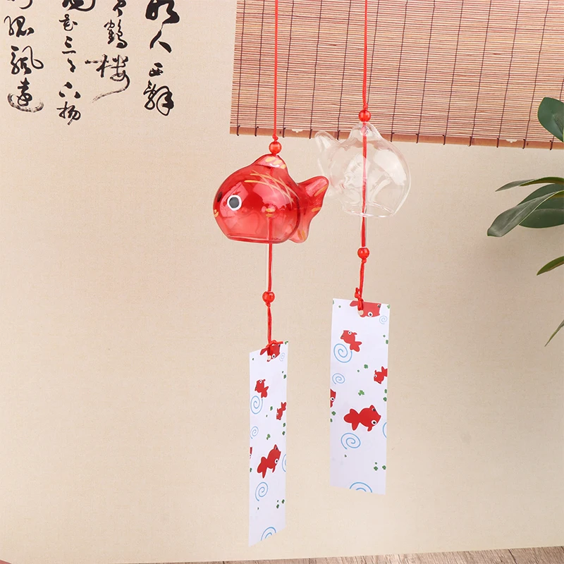 Wind Chime Chimes Japanese Glass s Style Goldfish Garden Hanging Outdoor Decor Pendant Furin Decorative Fish Ornament