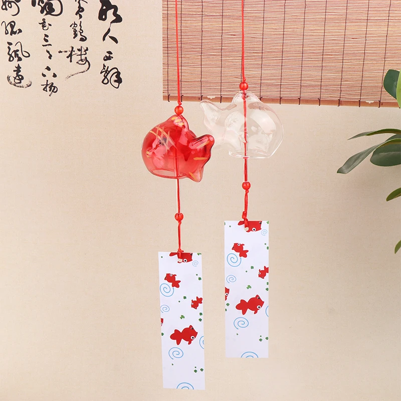 Wind Chime Chimes Japanese Glass s Style Goldfish Garden Hanging Outdoor Decor Pendant Furin Decorative Fish Ornament