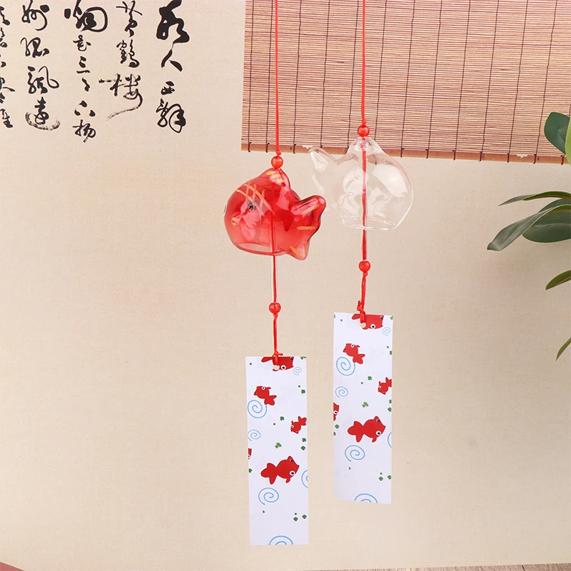 Wind Chime Chimes Japanese Glass s Style Goldfish Garden Hanging Outdoor Decor Pendant Furin Decorative Fish Ornament