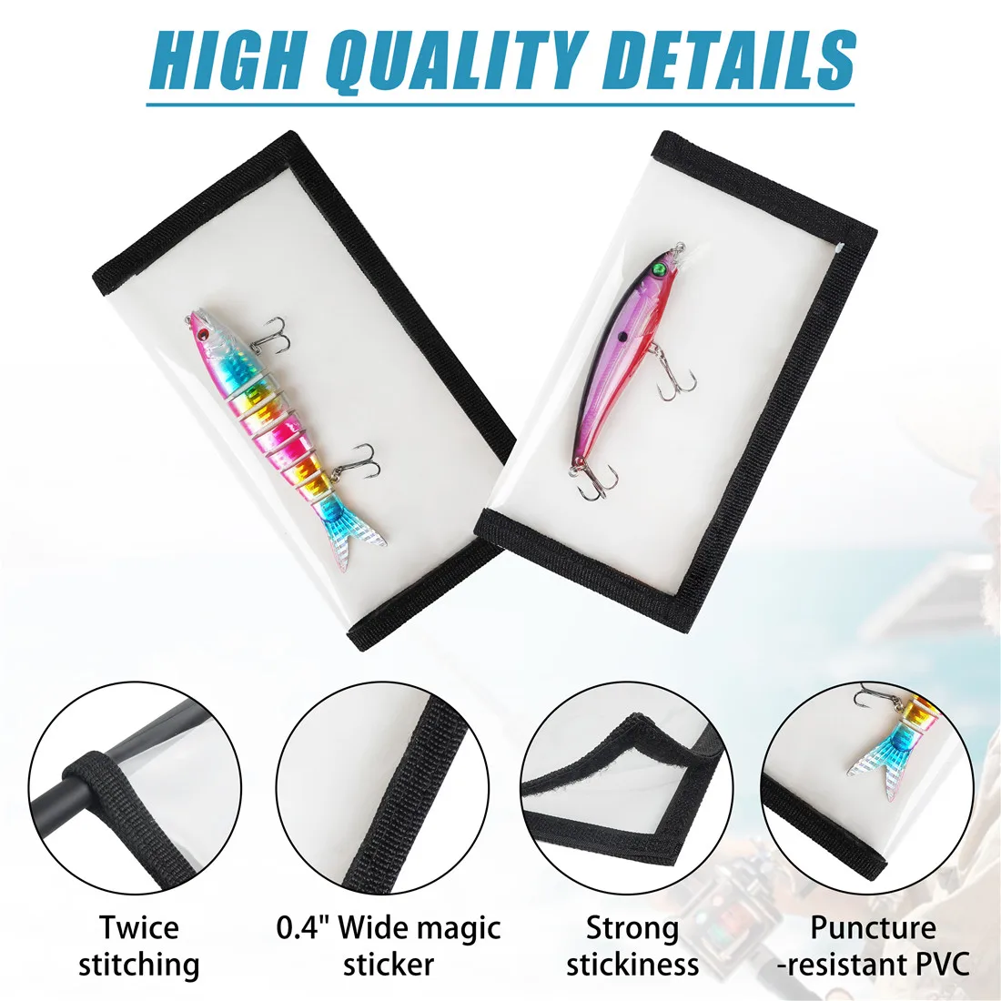 2PCS Fishing Lure Wraps Covers Durable Fishing Hook Covers Lure Wrap Protector Gear Saltwater Fishing Bait Storage Tackle