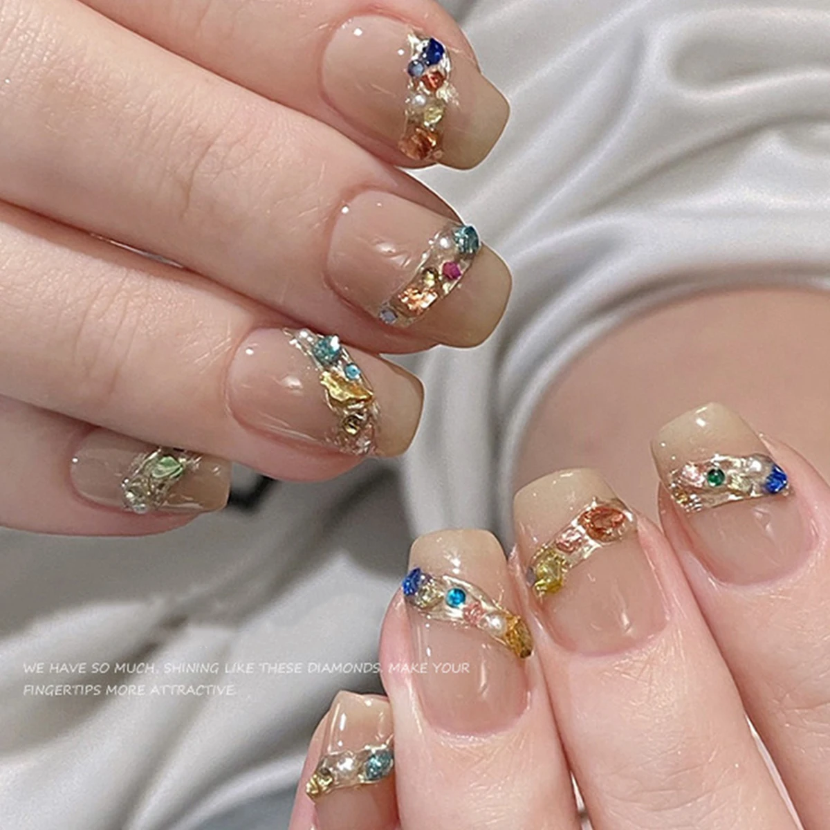 1box Japanese Ballpoint Gravel Nail Ornaments Baroque Treasure Chest Pearl Small Diamond Vintage Material Bag Nail Decoration