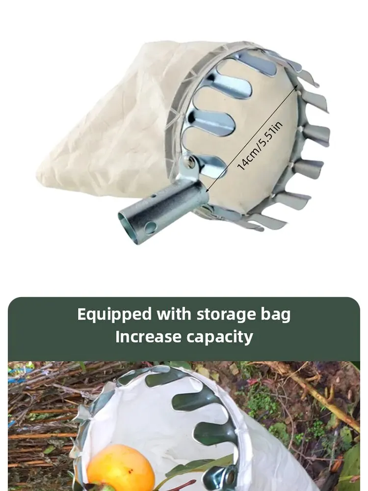 1pc Fruit Picker Tool, Metal Cherry Picker Tool, Fruit Picker Basket Head,Fruit Harvester Attachment Garden Hardware Tools