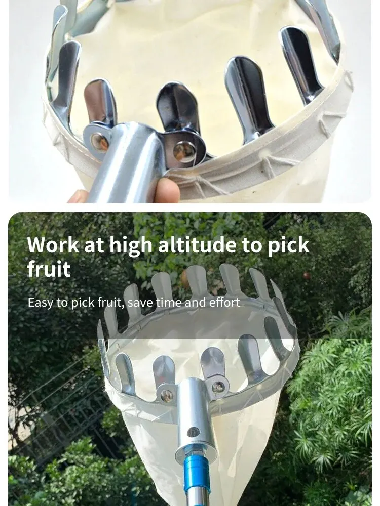1pc Fruit Picker Tool, Metal Cherry Picker Tool, Fruit Picker Basket Head,Fruit Harvester Attachment Garden Hardware Tools