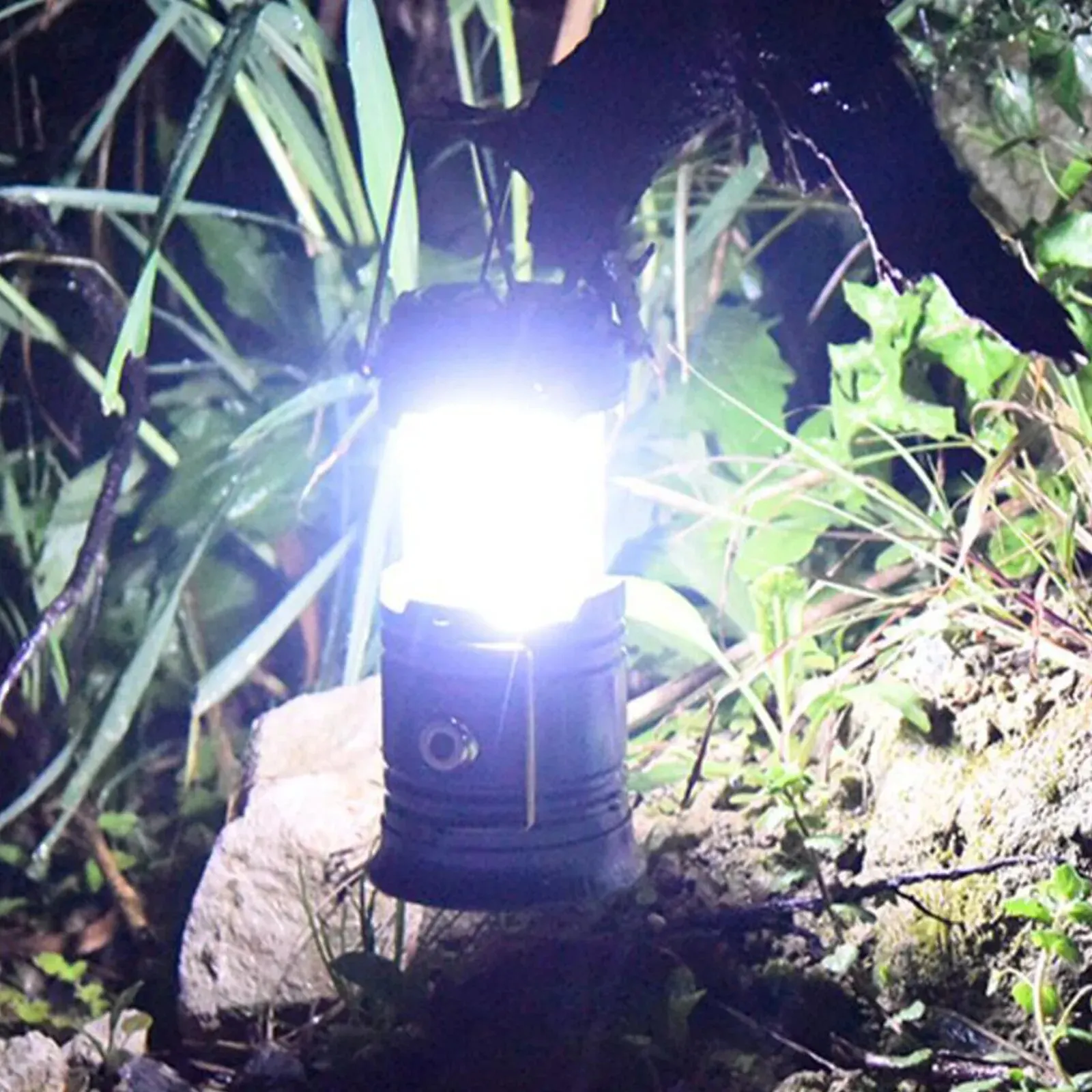 Solar Multifunctional Handheld Camping Lamp Tent Lamp LED Portable Flashlight Portable Waterproof Emergency Powered Work Light