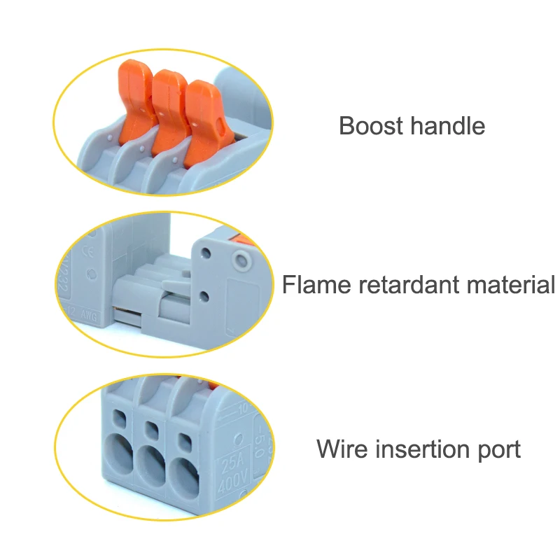 10PCS Wire Connector Universal Compact Splitter Lamp Wiring Cable Connector Docking Plug-in Quick Conductor Terminal Block