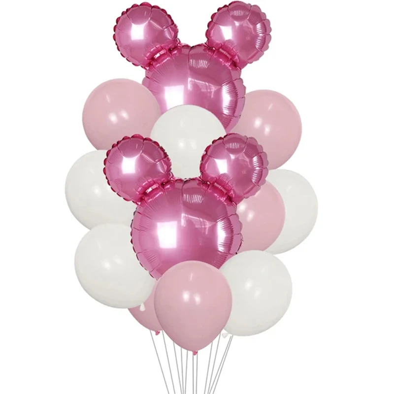 1set Pink Blue Head Foil Balloons Wedding Birthday Theme Party Decoration Air Globos Supplies Kids Favor Gifts Ball