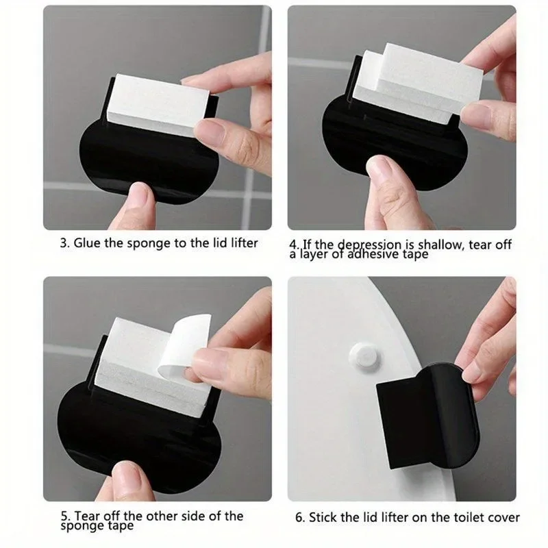 4Pcs Toilet Lid Lifter Seat Handle Holder Tool Seat Ring Flapper Bathroom Sanitary Holder Toilet Seat Lid