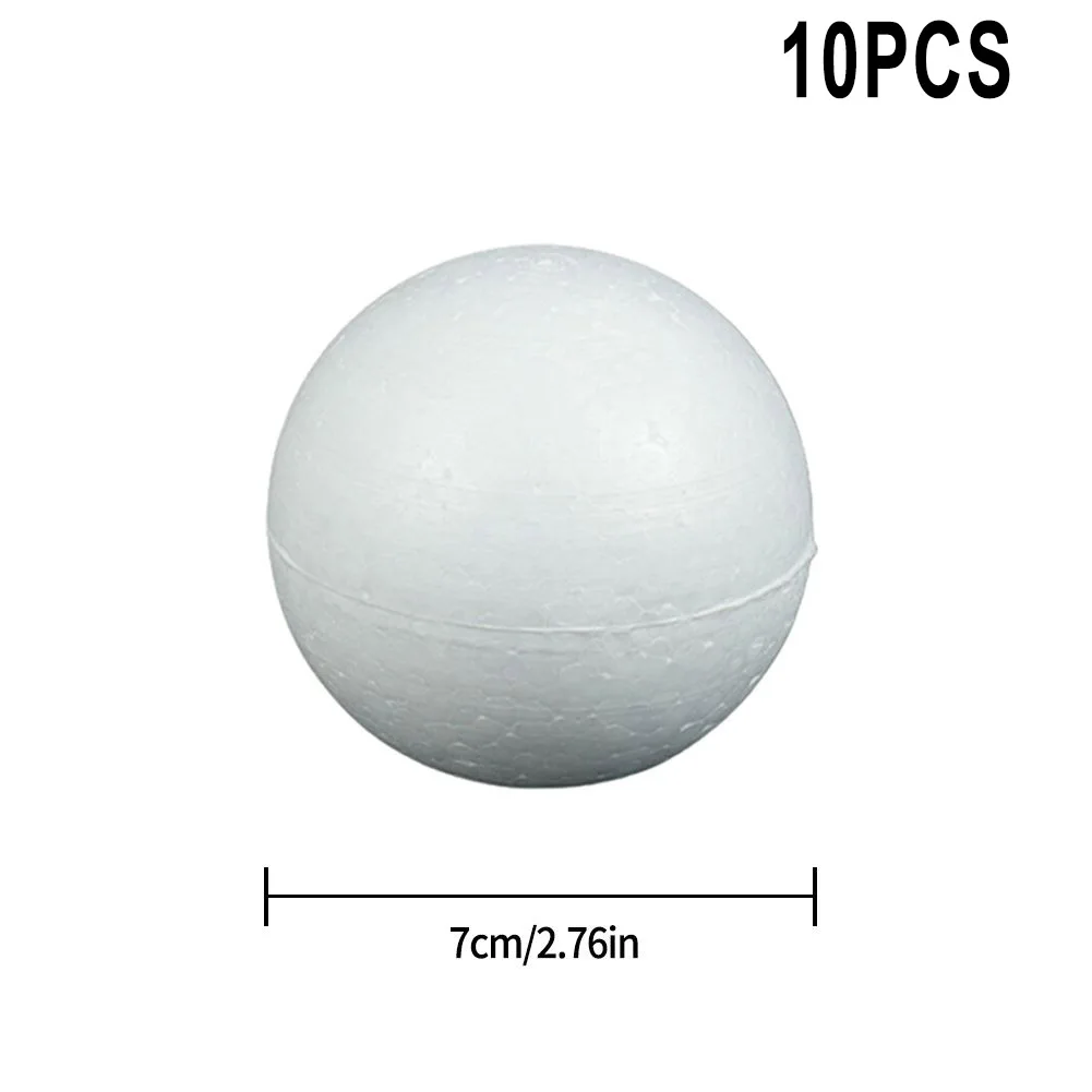 10pcs Party Wedding Decoration Modeling Craft Solid Foam Ball Polystyrene Balls Round Tree White 50mm-100mm