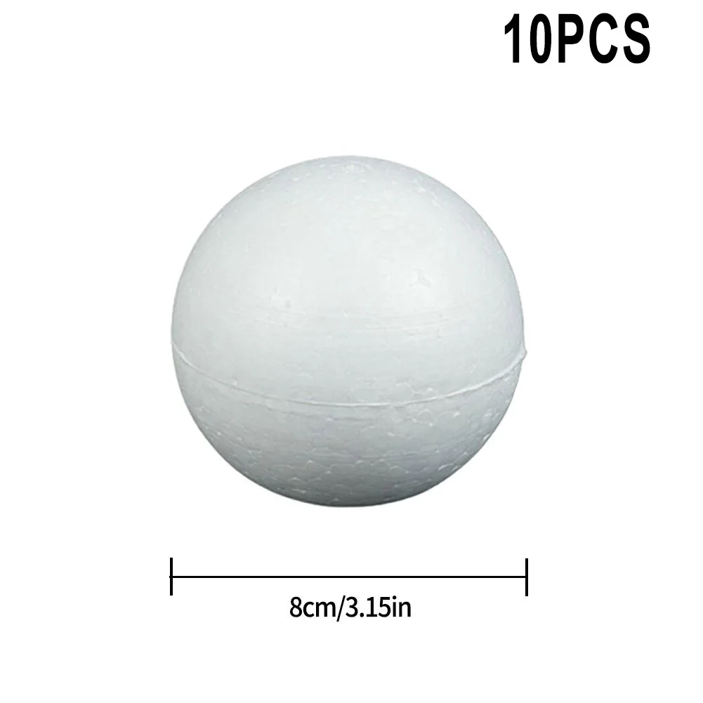 10pcs Party Wedding Decoration Modeling Craft Solid Foam Ball Polystyrene Balls Round Tree White 50mm-100mm