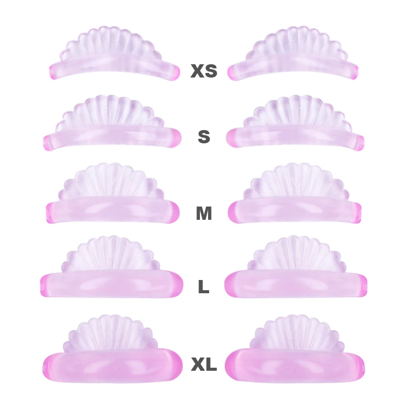 New 5 Pairs Pink Eyelash Extension Silicone Pads Shell Shape Lash Lift Perm Pad Grafting Lashes Makeup Tools