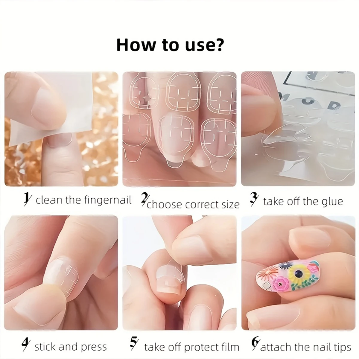 10 to 200 Sheets Nail Adhesive Tabs, Environmentally Waterproof Double-Side Nail Glue Sticker, For False Nails Press On Nails