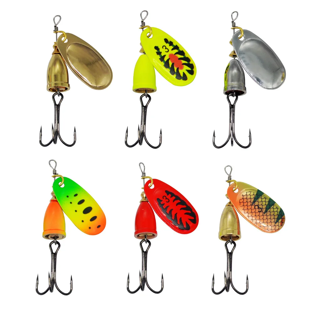 Fishing Lure Spinner Bait Copper Bell Artificial Metal Lures 8g Compound Baits Rotation Sequins 1 Piece SALE