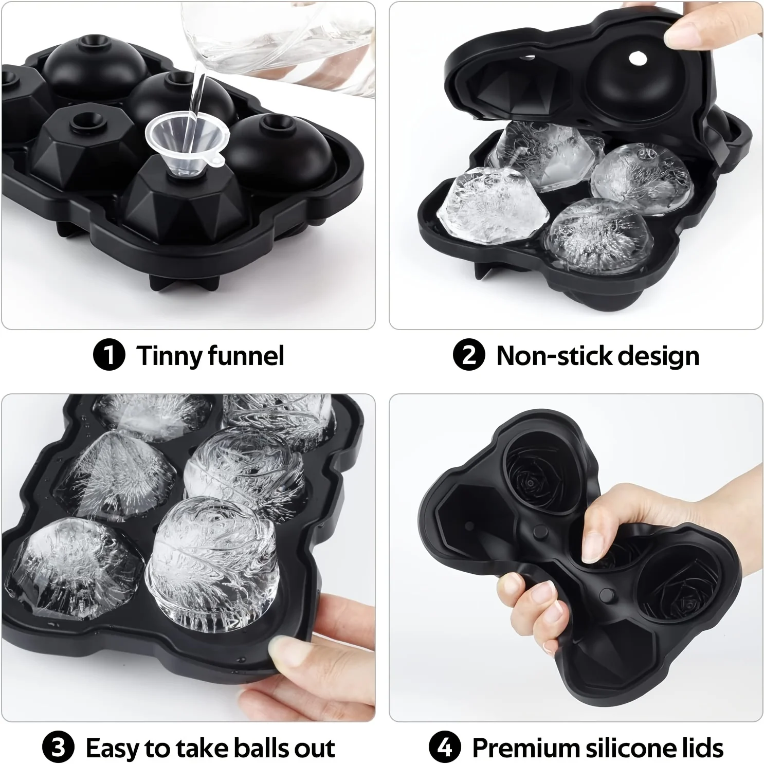 Diamond Rose Gun ETC. Shaped Ice Cube Mold Food Grade Silicone Square Ice Cube Maker Tray High Quality Mold For Bar Making Drink