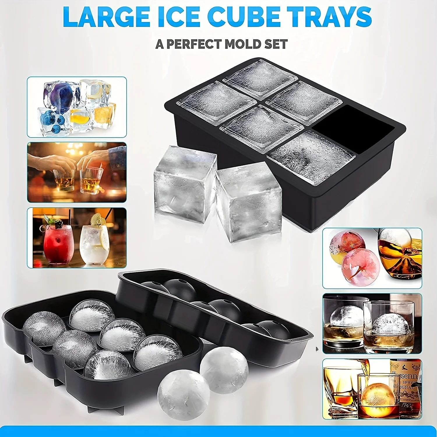 Diamond Rose Gun ETC. Shaped Ice Cube Mold Food Grade Silicone Square Ice Cube Maker Tray High Quality Mold For Bar Making Drink