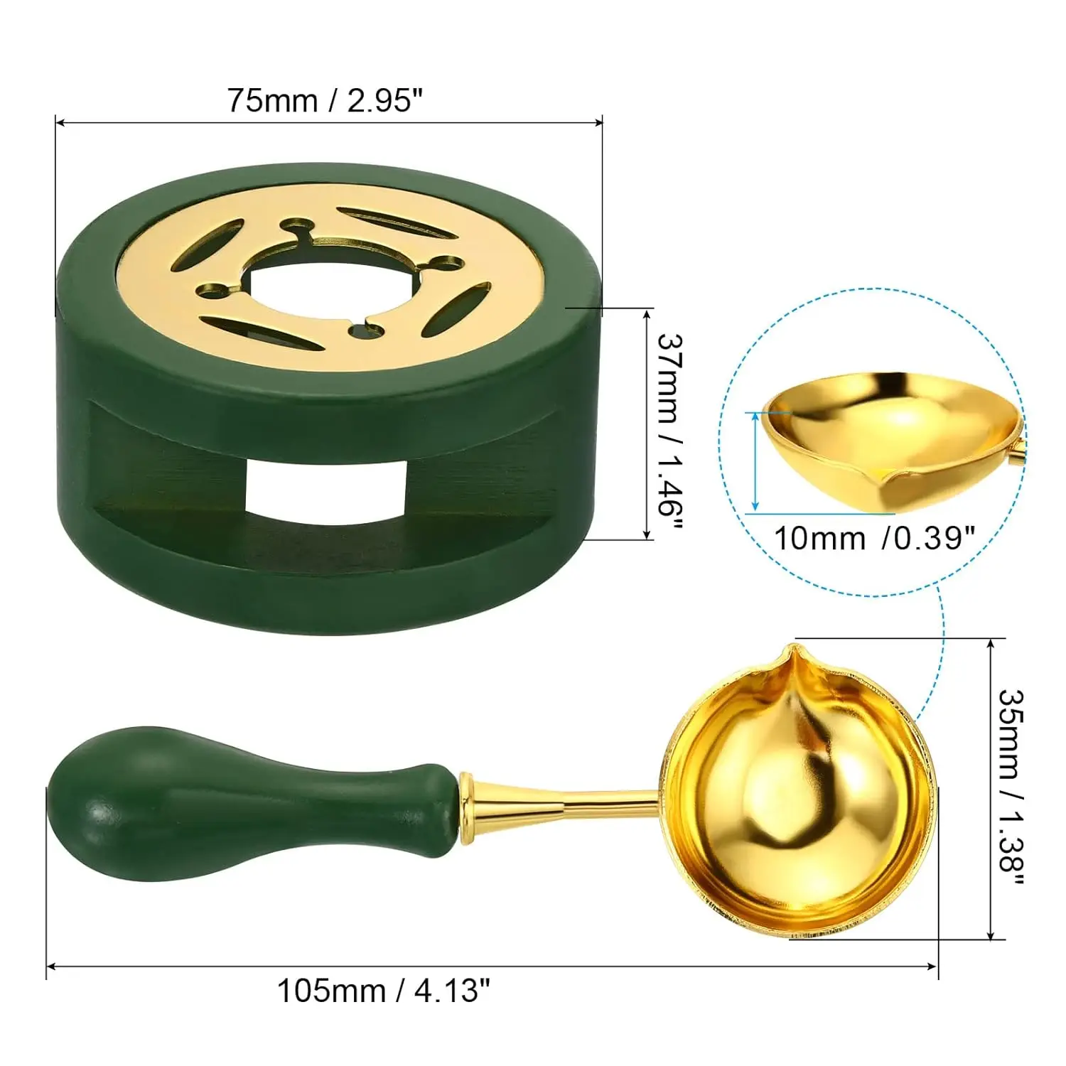 1set Wax Seal Warmer,Wax Seal Kit with Wax Seal Spoon for Melting Wax Seal Beads Or Sealing Wax Sticks