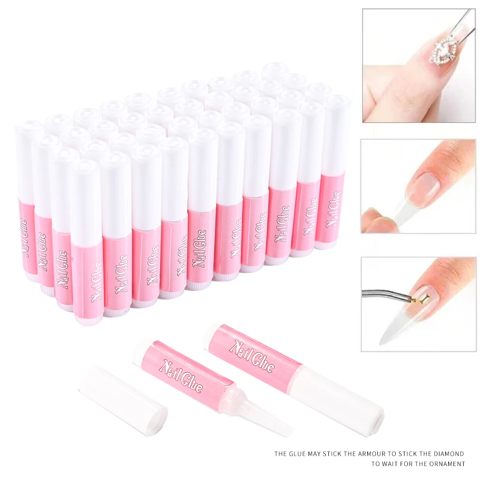 10-30pcs Fast Drying Nail Glue Acrylic False Nail Tips Glue Gel For Fast Extension Super Bond Rhinestones False Nails Mini Glue