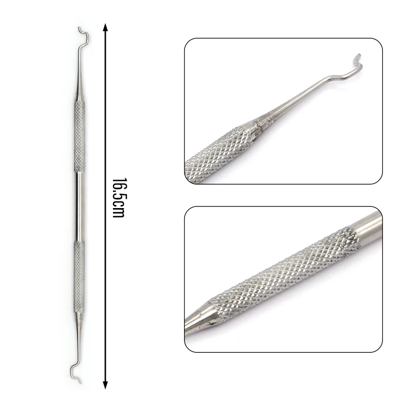 Dental Stainless Steel Ligature Tie Placement Tool Orthodontic Twirl-on Module Elastic Ligation Ring Holder Dentistry Instrument