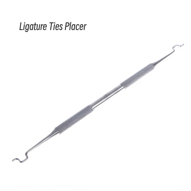 Dental Stainless Steel Ligature Tie Placement Tool Orthodontic Twirl-on Module Elastic Ligation Ring Holder Dentistry Instrument